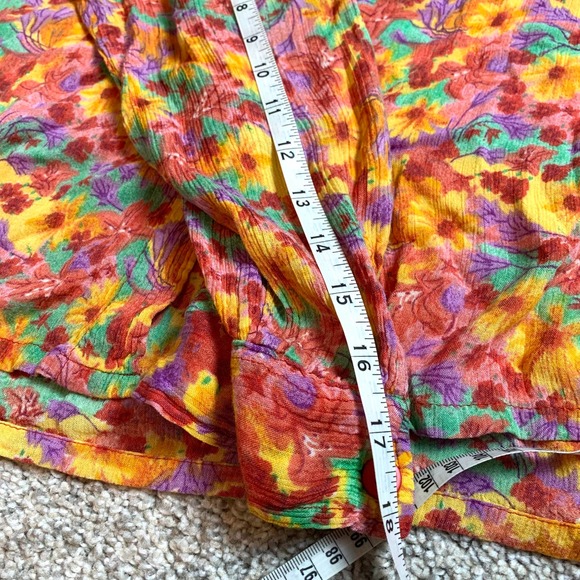 Vintage 90s Bonjour Rainbow Flower Power Button Down- M - Picture 8 of 9